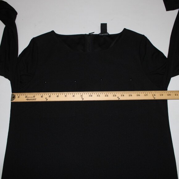 White House BM Top Sz 10 Black Hi Lo Zipper Poly Rayon Top - Picture 13 of 14